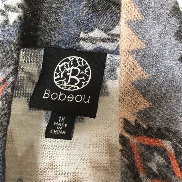 Bobeau Plus Size Aztec Tribal Global Ikat Print Cardigan (Nordstrom Brand) 1X - Picture 5 of 10